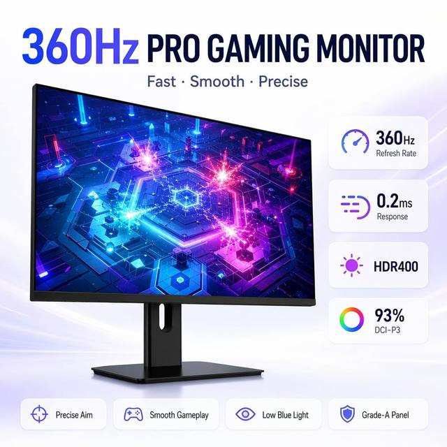 24 Inch Gaming Monitor 360Hz 0.2ms Fast Response FHD 1080P HDR400 Wide Color Gamut Display for Gaming Setup Supplier