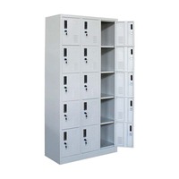 Armoire de rangement commerciale en acier pour vêtements, casier métallique à 15 portes pour chaussures et sacs, casier public pour bureau et école