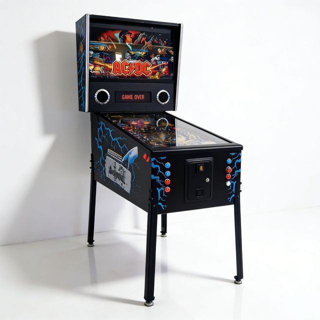 AC DC Virtual Pinball Machine Premium 4K Arcade Cabinet With 1300 Games HD Sound Classic Music Multi Motion Control for Home Use