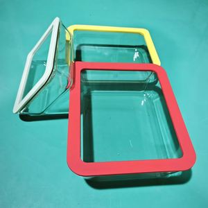 Special Rectangular Lunch <b>Box</b> Compartments Microwaveable <b>Glass</b> Preservation Bowl for Adults Office Students Microwavable Lids - Product Image 4