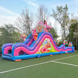Christmas holiday party jumpers bounce house combo <b>inflatable</b> sugar shack obstacle course for kids and adults - Product Image 1