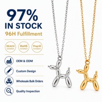 Meilleure Vente 2026 Collier Pendentif Chiot en Acier Inoxydable Plaqué Or PVD, Bijoux Anti-ternissement