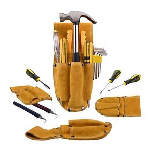 4 Pockets Suede Leather <b>Tool</b> Pouch Durable General Construction Leather <b>Tool</b> <b>Belt</b> - Product Image 2