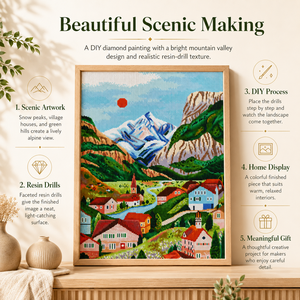ชุดภาพวาดเพชร KS Craft Grindelwald <span class=keywords><strong>Valley</strong></span> แบบ 5D ลายเพชรกลมพิเศษ งานศิลปะเพชร DIY ภาพภูเขาเทือกเขาแอลป์สวิส ของตกแต่งผนัง ของขวัญ - Product Image 1