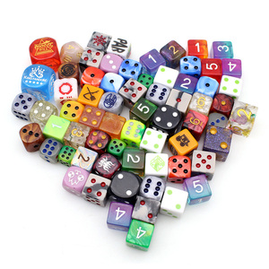 Factory Direct Wholesale Custom Logo Made Precision Engraved Personalized D6 16MM 6 Side Plastic Acrylic Game <strong>Dice</strong> Set - Product Image 1