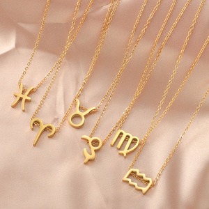 G2013 Collana con Segni Zodiacali in Acciaio Inossidabile Placcato Oro 18K PVD, Gioielli da <span class=keywords><strong>Donna</strong></span>, Vendita Calda - Product Image 2