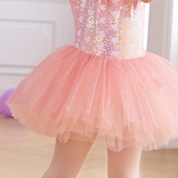 Robe de tutu de ballet pour filles AL-P055 avec paillettes en forme de cœur, tulle moelleux, vêtements de danse pour enfants, costume de danse de performance avec manches à volants