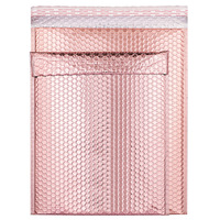 Enveloppes à bulles, holographiques, personnalisées, 50 pièces, métallique, emballage de courrier, pour courrier, or rose