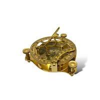 Boussole solaire trépied vintage en laiton et verre, légère, design artistique, artisanat, accessoires de décoration de bureau tendance