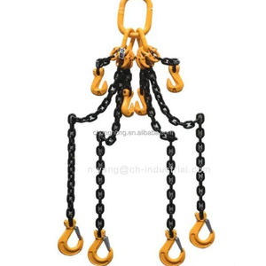 Élingue de levage en acier allié pour moteur, <span class=keywords><strong>crochet</strong></span> de levage à chaîne G80 G100, 2 ou 4 brins, pour conteneurs, certifiée ISO - Product Image 4