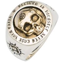 Nouvelle bague ronde en métal avec crâne en relief, style gothique, pour fêtes, sertie de griffes, compatible avec toutes les occasions