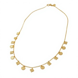 Collar con Colgante Cristiano Chapado en Rodio Vintage Jenime, Oro Amarillo de 18K, para Mujer, para Fiestas y Eventos - Product Image 4