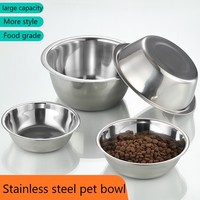 Bol en acier inoxydable pour chat, assiette de nourriture pour chien, fournitures pour animaux de compagnie, bol en acier inoxydable de qualité alimentaire 304 résistant à la corrosion