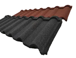 Roofing Tile Manufacture 40 Years More Service Life Decoration Material Sheet Colored Stone Coated Steel Metal Tiles Roofing