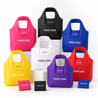 SHINY Ultraleichte Ripstop-Polyester Faltbare Einkaufstasche Wiederverwendbare Lebensmitteltasche mit Individuellem Logo und Tasche