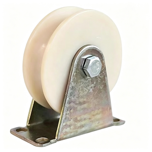 Rouleau de portail à rainure en V en acier inoxydable 304 avec plaque de base, double roulement robuste pour glissement fluide, certifié CE, OEM - Product Image 1