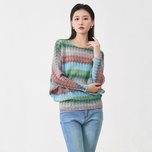 เสื้อแฟชั่นแขนค้างคาวของผู้หญิงทรงหลวมพิมพ์ลายเสื้อลำลอง - Product Image 5
