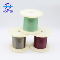 Câble micro-coaxial Hotten Brown en alliage de cuivre plaqué argent avec gaine PFA, ruban PET, 32 42 46 48 AWG, 50 Ohm, 200m 1000m/rouleau