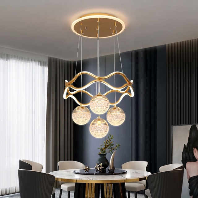 New Modern Restaurant Chandelier Light Luxury Simple Led Ceiling Creative Dining Room Living Room Pendant Light