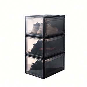 Boîte de rangement transparente en acrylique pour baskets d'usine, empilable, en plastique, pour chaussures, boîte de collection pour chaussures de basket-ball - Product Image 3