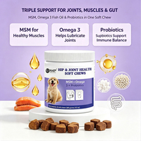 Suplemen Sendi Anjing Lanjutan - Glukosamin untuk Anjing dengan Kalsium, Vitamin D3, dan Omega-3, Perawatan Pinggul & Tulang untuk Semua Ras