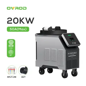 Ovrod 40KW 20KW Portable Electric Car Charger GBT CCS2 Fast EV Charging Station IP54 Chademo Standards DC Ev Charger