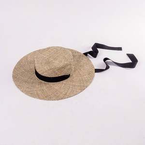 Sombrero de Paja de Ala Ancha Hecho a Mano con Hierba Marina, Novedad de Verano 2024, para Viajes al Aire Libre, Protección Solar para Mujeres en la Playa - Product Image 1