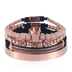Bracelet de mode, couronne, bijoux d'anniversaire, couronne impériale, roi, pavé, Bracelets en or CZ pour hommes, breloque de luxe - Product Image 2