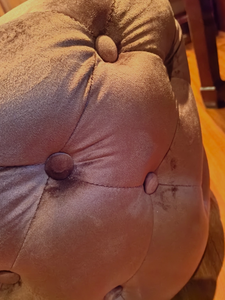 Grand pouf ottoman en cuir tufté crème, avec rangement, style moderne, pour chambre d'enfants, chambre à coucher et salon - Product Image 2