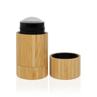 Tube en bambou écologique de 30g avec bouchon à vis personnalisable et design twist-up, pour déodorant en stick