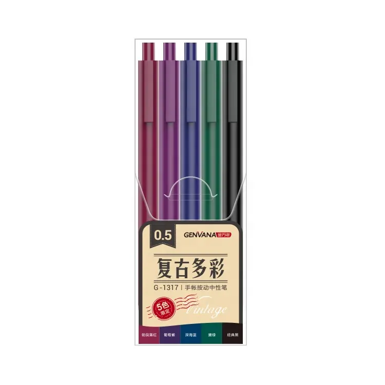 Bolígrafo de gel de colores, bolígrafo de tinta de gel de G-1317 suave al tacto con goma