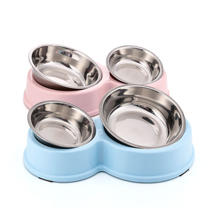 Comedero Doble de Lujo para Gatos Lynpet, Diseño Ecológico en Forma de 8, Acero Inoxidable con Base Antideslizante, Tazones para Alimentar Mascotas - Product Image 1