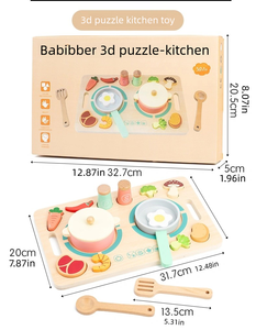 Nouveaux jeux de <span class=keywords><strong>cuisine</strong></span> éducatifs en bois Montessori pour enfants 2025, puzzles <span class=keywords><strong>3D</strong></span> de simulation alimentaire, jeux de société pour enfants - Product Image 6