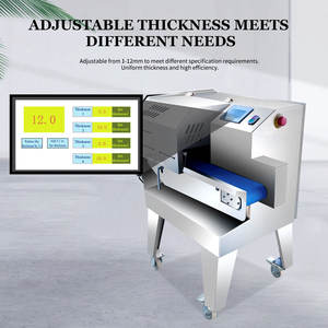नया वाणिज्यिक पूरी तरह से स्वचालित पका हुआ मांस पतली स्लिसर मशीन स्टेनलेस स्टील ब्लेड बेकन हैम पोर्क के लिए समायोज्य मोटाई - Product Image 5
