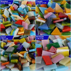 Kit de mosaïque en verre coloré, artisanat, pièces détachées, forme carrée, décorations pour la maison, assiettes, cadres, pots de fleurs, Chine - Product Image 4