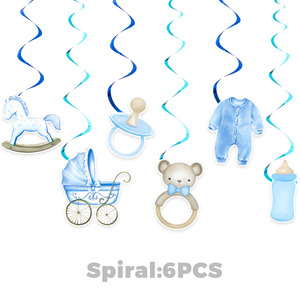 Nouvel Arrivage : Vaisselle et décorations d'ambiance sur le thème du baptême bleu, ornements <span class=keywords><strong>de</strong></span> gâteau d'anniversaire pour petits garçons - Product Image 3