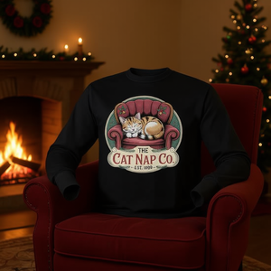 The Cat Nap Co T-shirt vintage à manches longues pour adultes, unisexe, col rond, impression numérique - Product Image 3