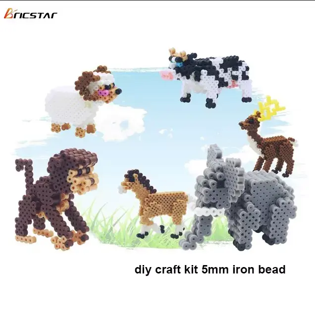 Bricstar Best Selling Educational Toys For Kids Craft Diy 3d Animal Series Fuse 5mm Iron Bead