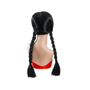 Anxin Offre Spéciale Longue Tresse Mercredi Addams Famille Perruque pour Filles Dentelle Transparente Halloween <span class=keywords><strong>Film</strong></span> Holiday Perruques - Product Image 4