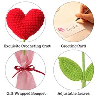 Buket Bunga Hati Rajutan Tangan Dekorasi Meja Rajutan Hadiah Romantis Hari Valentine untuk Pacar Hadiah Ulang Tahun Hadiah Ulang Tahun Pernikahan