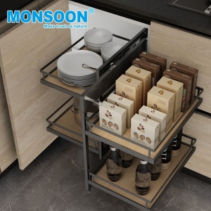 ตะกร้าเหล็กคาร์บอนสำหรับห้องครัวมุมสุดมหัศจรรย์สำหรับห้องครัวที่ปิดแบบนุ่มใช้ได้ทั่วไป - Product Image 2