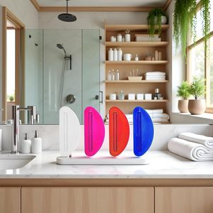 1pcs Simple Style Multifunction Manual <b>Toothpaste</b> Dispenser Cream Tube Squeezer Extruding Clip Squeezing Clamp for Bathroom Use - Product Image 2