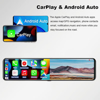 Kamera dasbor 12 inci, kamera cermin spion & Android Auto dengan 4K WIFI 2 saluran perekam otomatis untuk kamera belakang di mobil