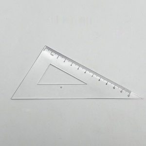 Sinh viên công cụ đo lường 2pcs <span class=keywords><strong>PVC</strong></span> Đóng gói tam giác quy mô nhựa an toàn rõ ràng Cai Trị góc cai trị thiết lập cho trường học văn phòng Nguồn cung cấp - Product Image 2