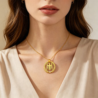 Collar Personalizado de Acero Inoxidable con Emblema de Águila Grabado con Láser de Alta Precisión de 0.01 mm, Joyería Personalizada para Hombre y Mujer, Regalo