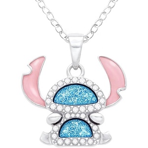 For <b>Cross</b>-Border Bestseller Cartoon Cute Stitch Micro-Inlaid Dripping-Oil Zinc Alloy Bamboo <b>Chain</b> Womens Clavicle Necklace - Product Image 5