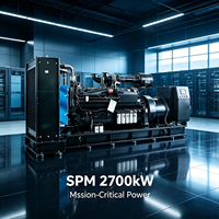 Generator Industri SPM SPMBM2700 2700kW 60Hz 480V Pendingin Air ATS Auto Start Tipe Silent untuk Pusat Data dan Penggunaan Industri