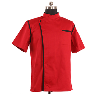 Chaqueta de chef unisex personalizada abrigo de uniforme de algodón y poliéster tejido de manga corta para uso en cocina, hotel y restaurante - Product Image 6