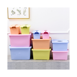 Factory made Plastic Storage Box With Wheels plastic storage box for household sundries Colorful storage container