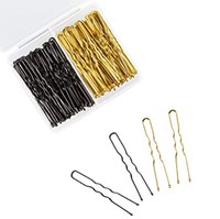 Vente en gros d'épingles à cheveux en métal noir et blond, épingles en U pour filles, accessoires pour la décoration des cheveux